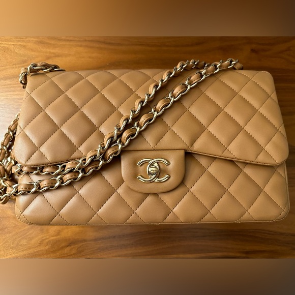Chanel Large Classic Handbag Beige - Picture 1 of 16